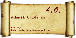Adamik Oriána névjegykártya